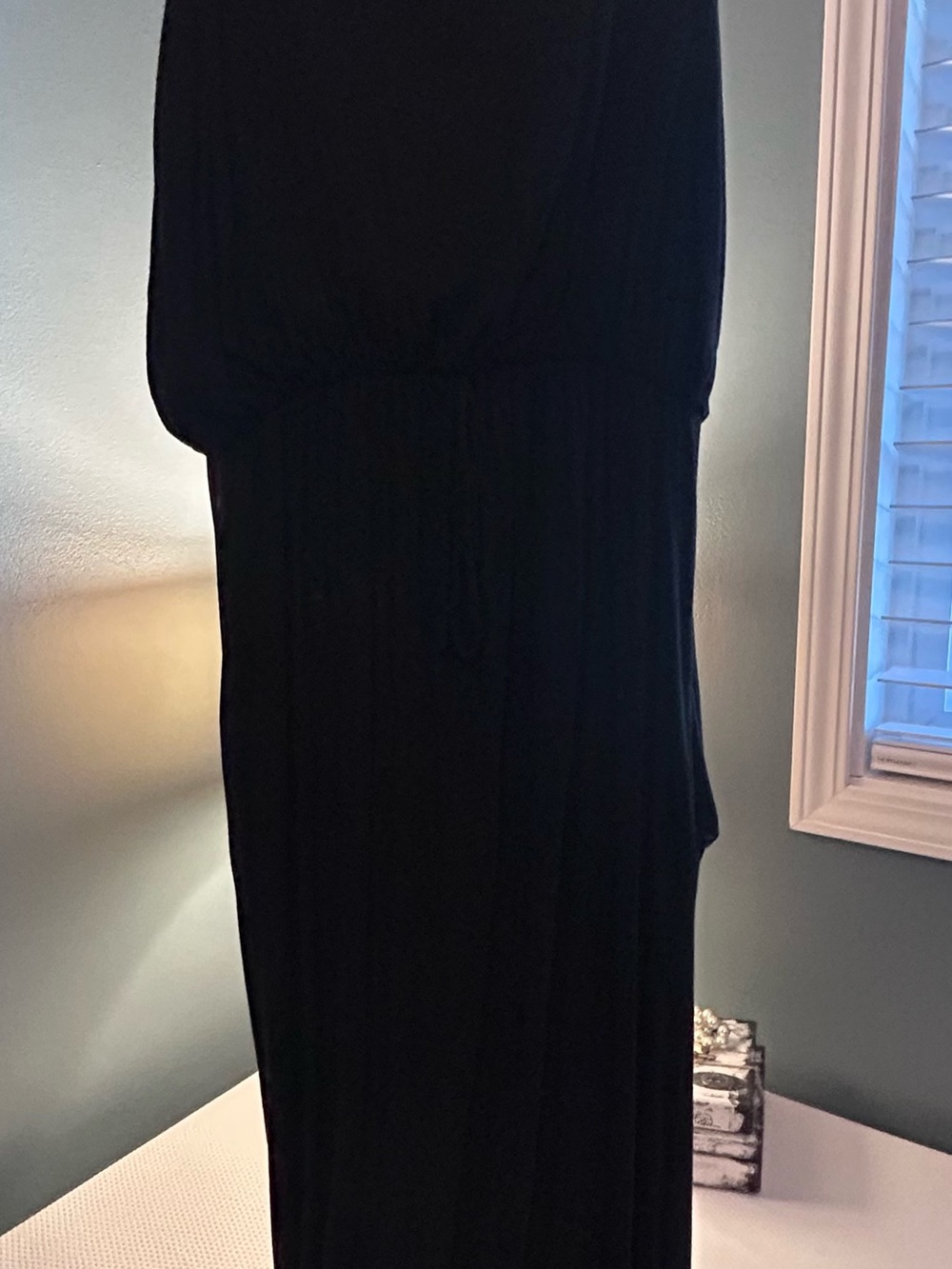 Éloges Black Sleeveless Maxi Dress M Made in USA Rayon Spandex